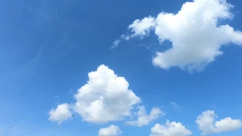 Time lapse,sky beautiful cloud scape white fluffy clouds over blue sky. Stock Footage 100872375