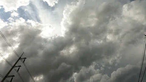 Time lapse,sky beautiful cloud scape white fluffy clouds over blue sky. Stock Footage 106524088