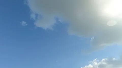 Time lapse,sky beautiful cloud scape white fluffy clouds over blue sky. Stock Footage 106936608