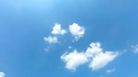 Time lapse,sky beautiful cloud scape white fluffy clouds over blue sky. Stock Footage 106936619