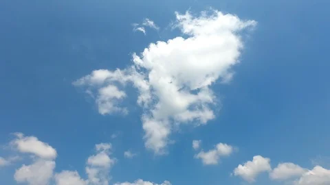 Time lapse,sky beautiful cloud scape white fluffy clouds over blue sky. Stock Footage 106939892