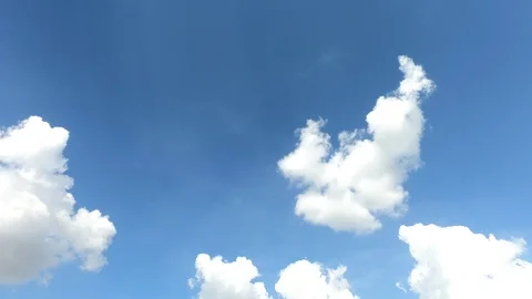Time lapse,sky beautiful cloud scape white fluffy clouds over blue sky. Stock Footage 107667616