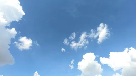 Time lapse,sky beautiful cloud scape white fluffy clouds over blue sky. Stock Footage 107667759