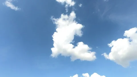 Time lapse,sky beautiful cloud scape white fluffy clouds over blue sky. Stock Footage 107725645