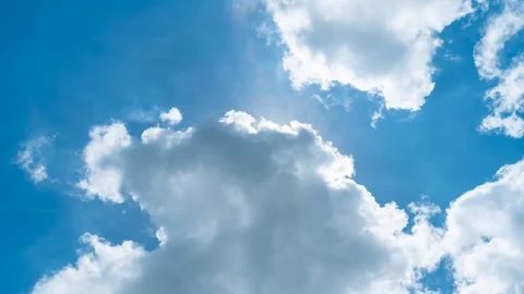 Time lapse,sky beautiful cloud scape white fluffy clouds over blue sky. Stock Footage 113176764