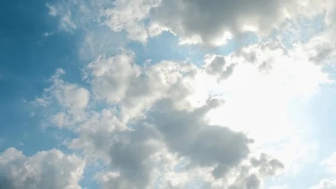 Time lapse,sky beautiful cloud scape white fluffy clouds over blue sky. Stock Footage 113176785
