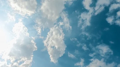 Time lapse,sky beautiful cloud scape white fluffy clouds over blue sky. Stock Footage 113176867