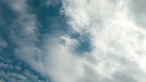 Time lapse,sky beautiful cloud scape white fluffy clouds over blue sky. Stock Footage 113185684