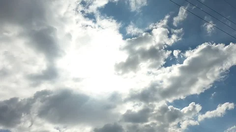Time lapse,sky beautiful cloud scape white fluffy clouds over blue sky. Stock Footage 113186022