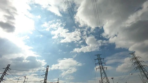Time lapse,sky beautiful cloud scape white fluffy clouds over blue sky. Stock Footage 113186143