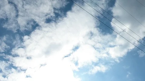 Time lapse,sky beautiful cloud scape white fluffy clouds over blue sky. Stock Footage 113186196