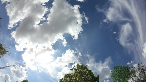 Time lapse,sky beautiful cloud scape white fluffy clouds over blue sky. Stock Footage 113186434