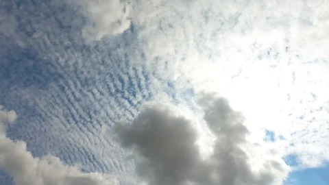 Time lapse,sky beautiful cloud scape white fluffy clouds over blue sky. Stock Footage 113186713