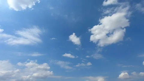 Time lapse,sky beautiful cloud scape white fluffy clouds over blue sky. Stock Footage 117592167