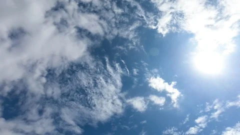 Time lapse,sky beautiful cloud scape white fluffy clouds over blue sky. Stock Footage 117592213