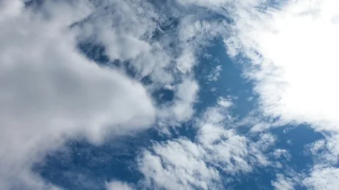 Time lapse,sky beautiful cloud scape white fluffy clouds over blue sky. Stock Footage 117592280