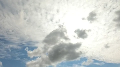 Time lapse,sky beautiful cloud scape white fluffy clouds over blue sky. Stock Footage 117593121