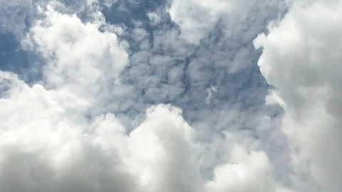 Time lapse,sky beautiful cloud scape white fluffy clouds over blue sky. Stock Footage 118131084