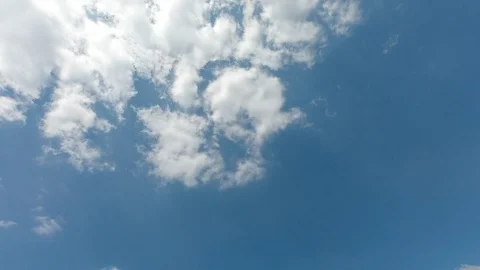 Time lapse,sky beautiful cloud scape white fluffy clouds over blue sky. Stock Footage 118131238