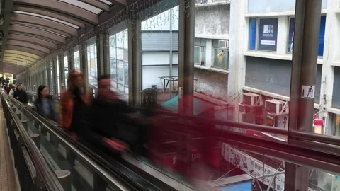 Time Lapse/Timelapse Of Moving Walkways in Hong Kong 24FPS Stock Footage 203761171