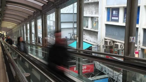 Time Lapse/Timelapse Of Moving Walkways in Hong Kong 25FPS Stock Footage 203761358