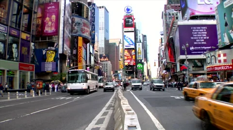 Time lapseTimes Square Center Divider Traffic People Stock Footage 49222809