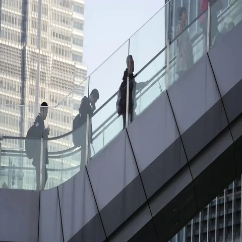 Time-lapse:unidentified people take the elevator in business area Stock Footage 69480103