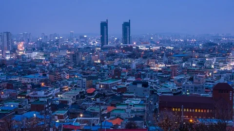 Time laspe night view of Daejeon city. Video stock 102271024