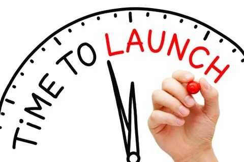 Time To Launch Clock Concept 库存照片