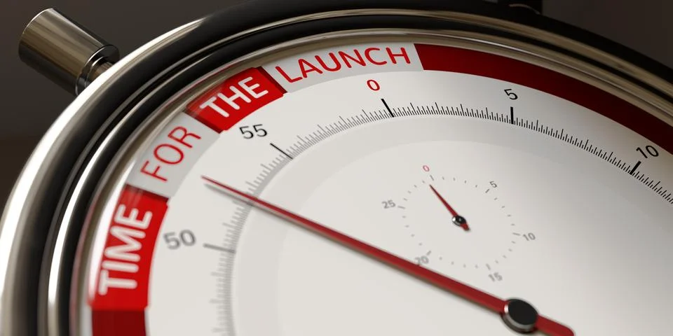 Time For the Launch Stopwatch Stock Photos