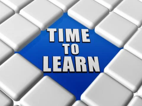 Time to learn in boxes Stock Illustration