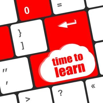 Time to learn - close up view on conceptual keyboard Stock Illustration