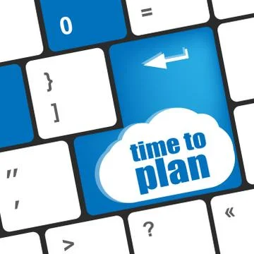 Time to learn - close up view on conceptual keyboard Stock Illustration