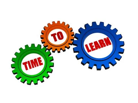 Time to learn in color gears Stock Illustration