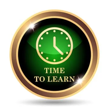 Time to learn icon. Internet button on white background.. イラスト素材