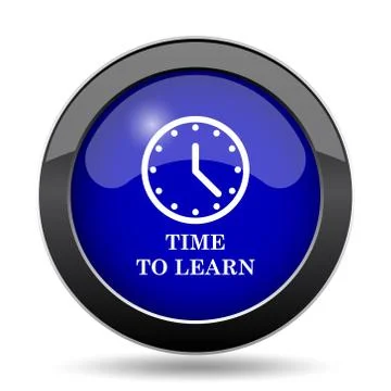 Time to learn icon. Internet button on white background.. 스톡 일러스트
