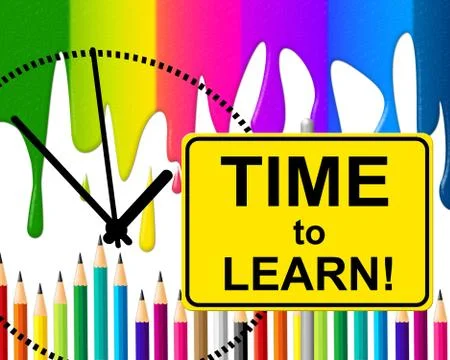 Time to learn indicating right now and educating Stock Illustration