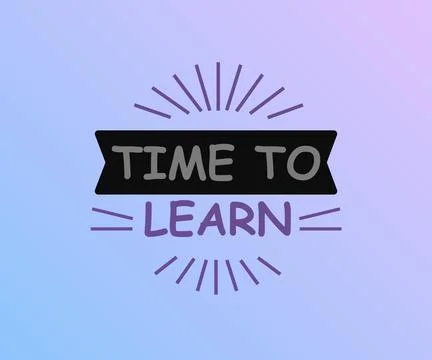 Time to Learn Modern Badge Stock Illustration