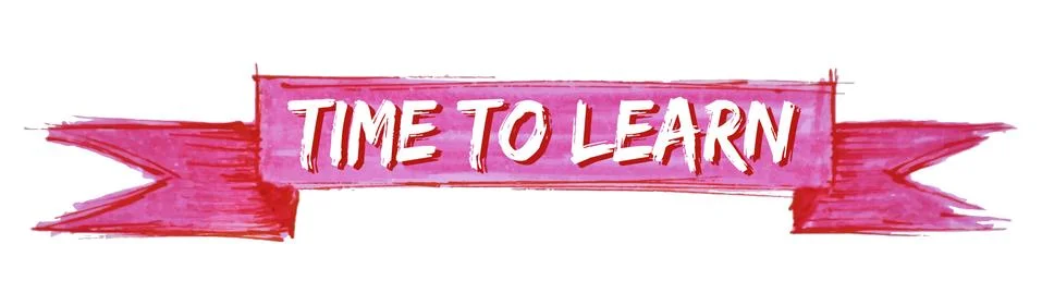 Time to learn ribbon Stock Illustration