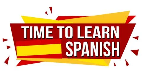 Time to learn spanish banner design Stock Illustration