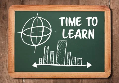 Time to learn text and diagrams on blackboard 스톡 사진