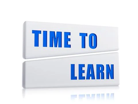 Time to learn in white blocks Stock Illustration