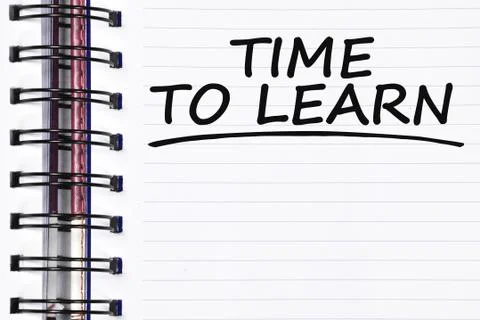 Time to learn words on spring note book Foto stock