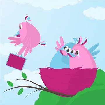 Time to leave the nest Stock Illustration