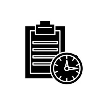 Time limit black icon, vector sign on isolated background. Time limit concept Stock Illustration