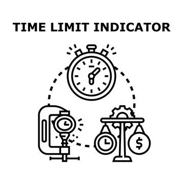 Time limit indicator concept measuring business deadline management Stock Illustration