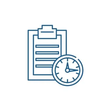 Time limit line icon concept. Time limit flat vector symbol, sign, outline Stock Illustration