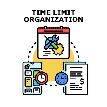Time limit organization concept managing business tasks Stock Illustration