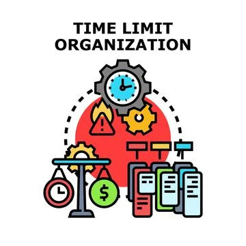 Time limit organization optimizing time management process Illustrazione stock