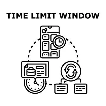Time limit window managing digital device usage and task deadlines Stock Illustration
